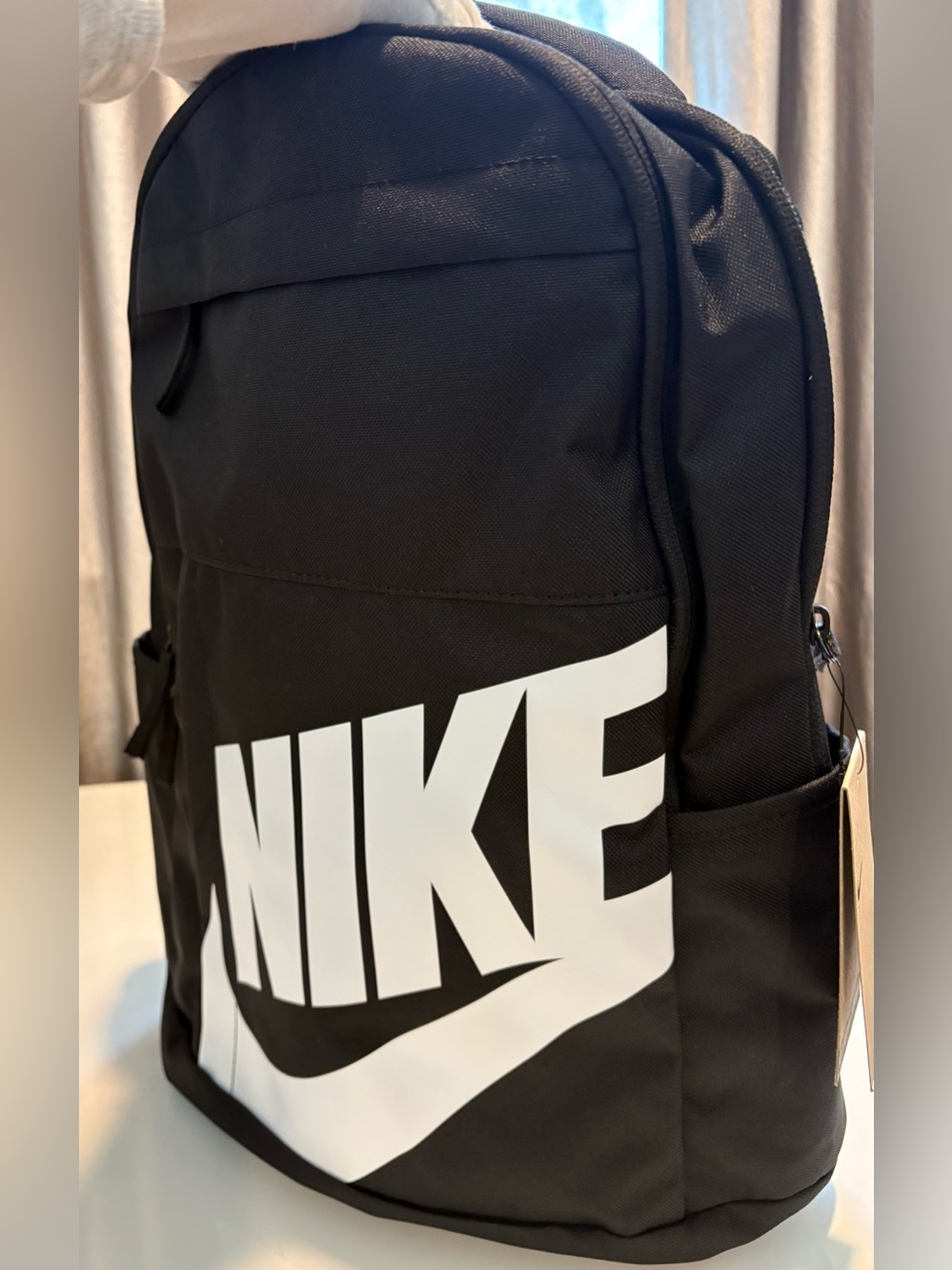 Nike Black Backpack with Large White Logo
